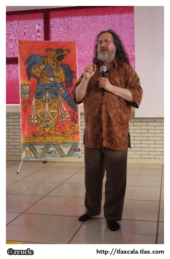Richard Stallman en la Universidad Politecnica de Tlaxcala (UPT - Zacatelco) - Foto
