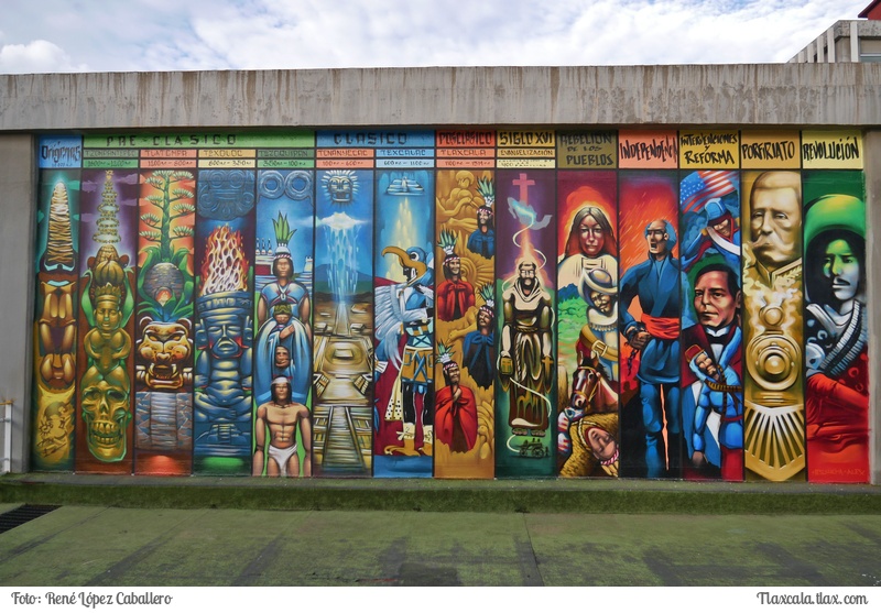 &quot;Tlaxcala, ayer, hoy y siempre&quot; proyecto mural en la USET del artista Hesiucka - Foto