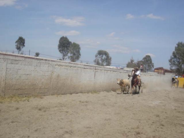 Leonardo Aguilar de Rancheros de Tlaxcala aventando la pata